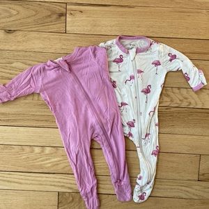 Kyte Baby Zip Footie PJs, 0-3, Rose & Flamingo